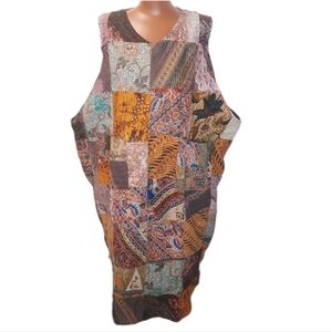 Jaded Gypsy Boho Patchwork Jumper Dress Plus O/S Patch Pockets Lagenlook Tunic